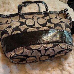 Black And Gray Coach Handbag